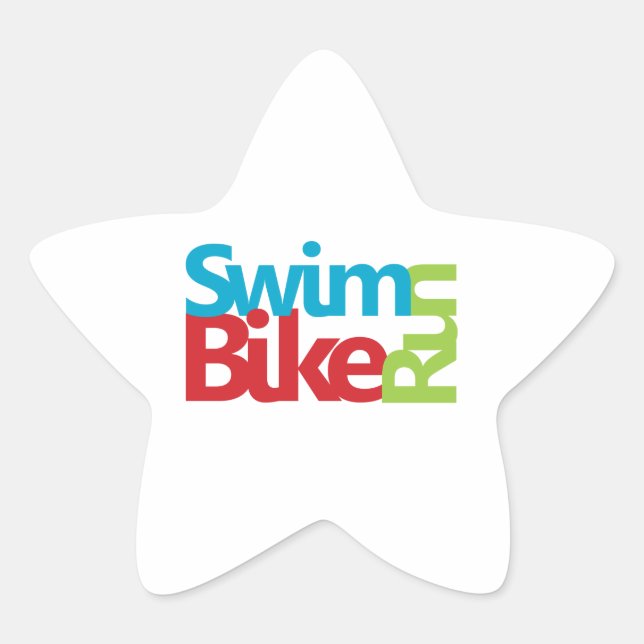 Triathlon cool and unique design star sticker (Front)