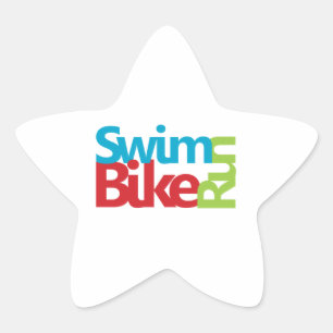 Triathlon cool and unique design star sticker