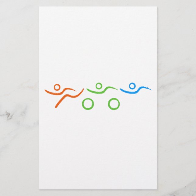 Triathlon cool and unique design stationery (Front)