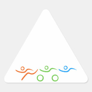 Triathlon cool and unique design triangle sticker