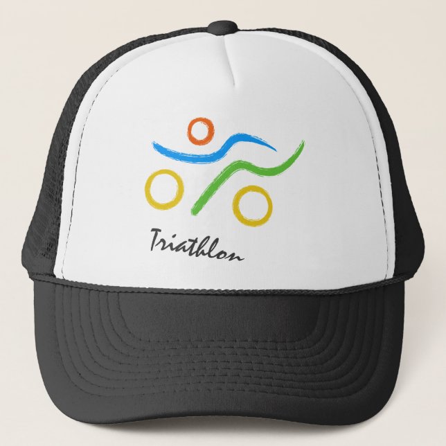 Triathlon cool and unique design trucker hat (Front)