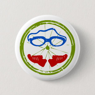 Triathlon cool artistic design 6 cm round badge