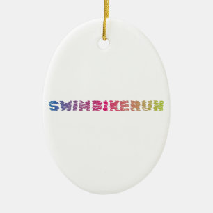 Triathlon Cool Design Ceramic Ornament