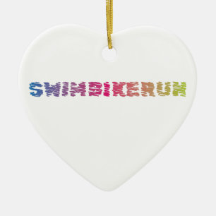 Triathlon cool design ceramic ornament