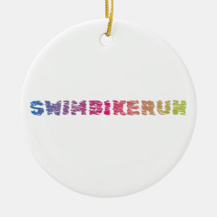 Triathlon Cool Design Ceramic Tree Decoration