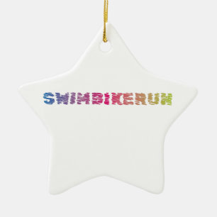 Triathlon Cool Design Ceramic Tree Decoration