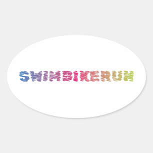 Triathlon Cool Design Oval Sticker