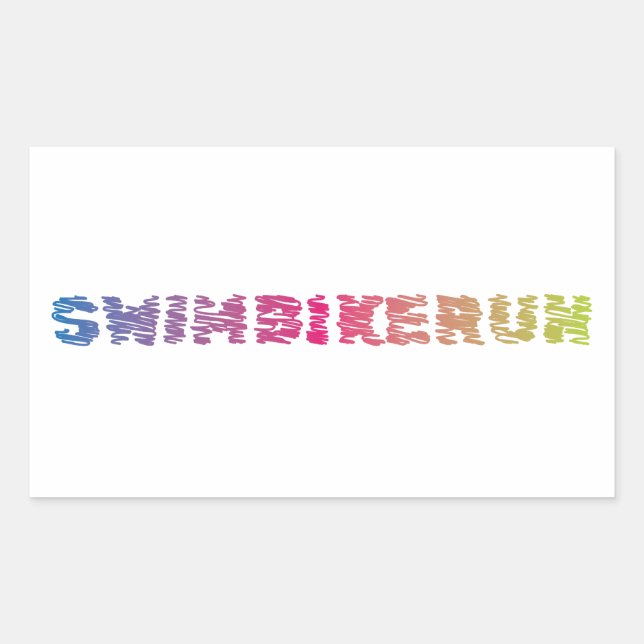 Triathlon cool design rectangular sticker (Front)