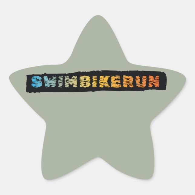 Triathlon Cool Design Star Sticker (Front)