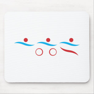 Triathlon cool logo illustration mouse pad