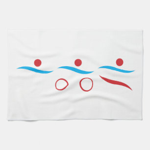 Triathlon cool logo illustration tea towel