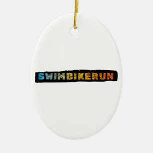 Triathlon design ceramic ornament