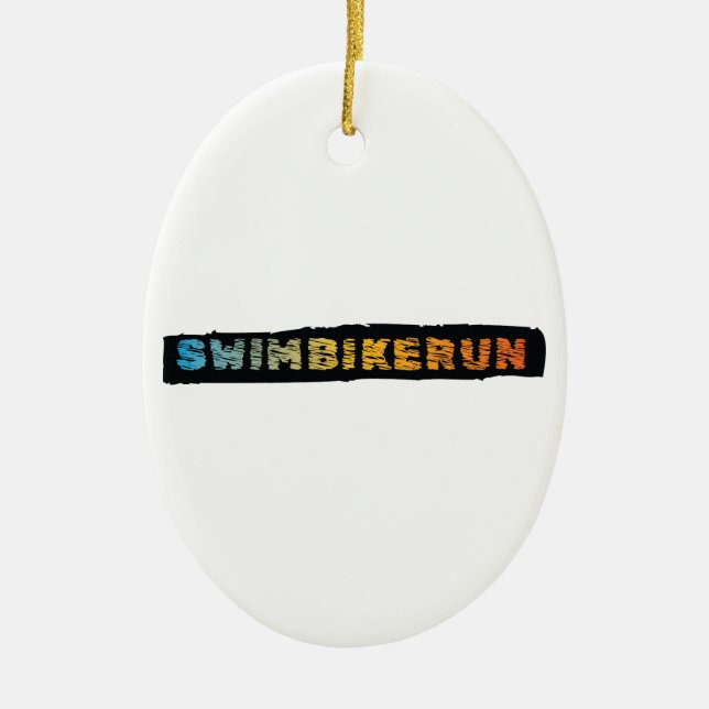 Triathlon design ceramic ornament (Front)