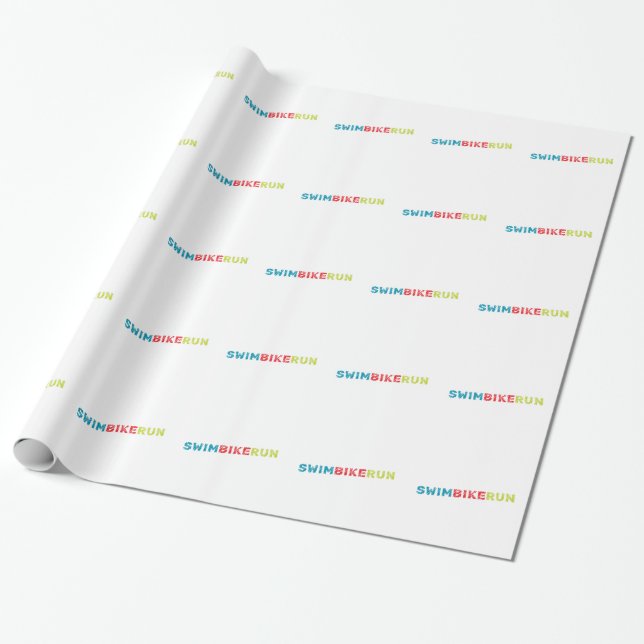 Triathlon design wrapping paper (Unrolled)