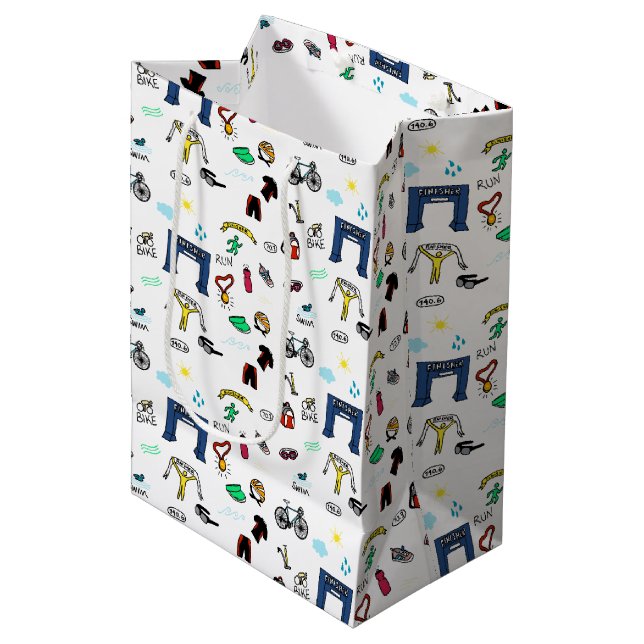 Triathlon Doodles Gift Bag (Front Angled)