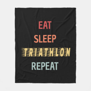 Triathlon - Eat Sleep Triathlon Repeat Fleece Blanket