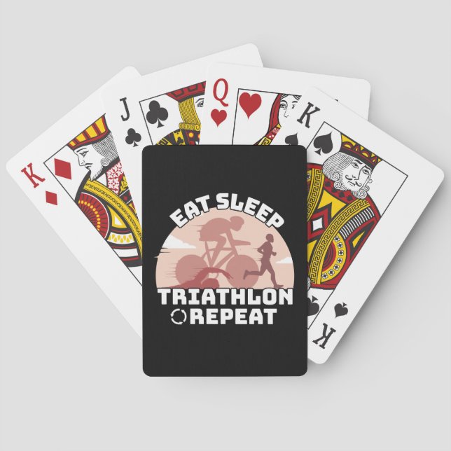 Triathlon - Eat Sleep Triathlon Repeat Playing Cards (Back)
