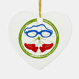 Triathlon Face Ceramic Ornament