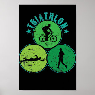 Triathlon Fahrrad fahren schwimmen laufen Poster