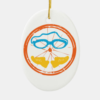 Triathlon fun design ceramic tree decoration