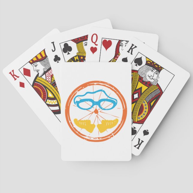 Triathlon fun design playing cards (Back)