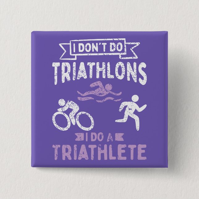 Triathlon Funny   15 Cm Square Badge (Front)