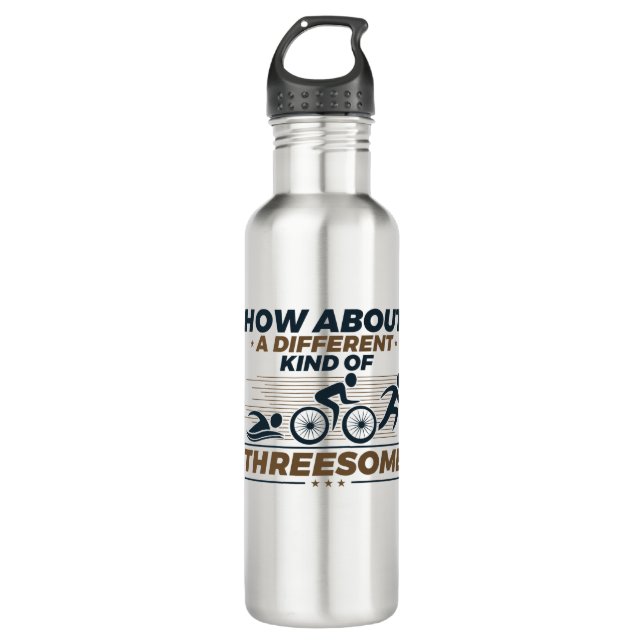 Triathlon Funny Different Kind of Threesome 710 Ml Water Bottle (Front)