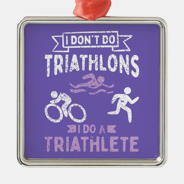 Triathlon Funny  Metal Ornament (Front)