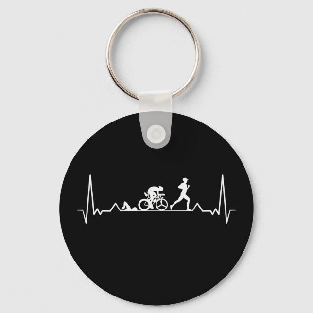 Triathlon Heartbeat Key Ring (Front)