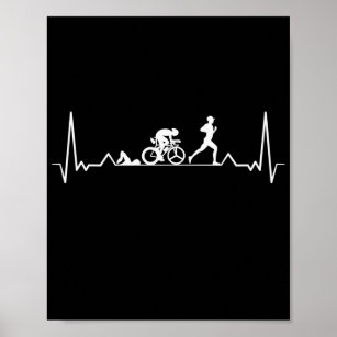 Triathlon Heartbeat Poster