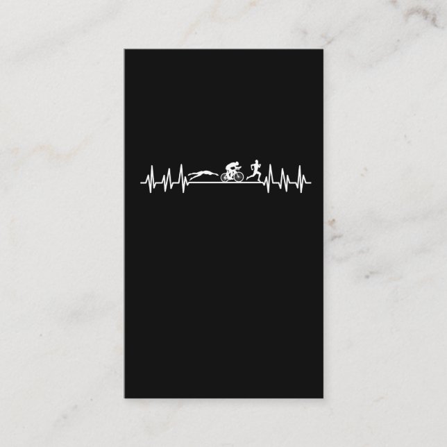 Triathlon heartbeat Sportman Bike Swim Run Athlet Business Card (Front)