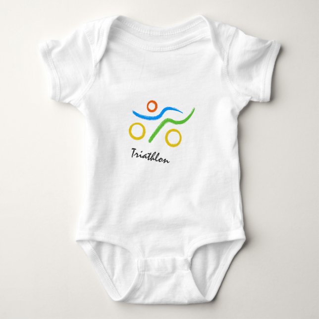Triathlon logo baby bodysuit (Front)