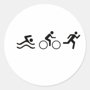 TRIATHLON LOGO CLASSIC ROUND STICKER