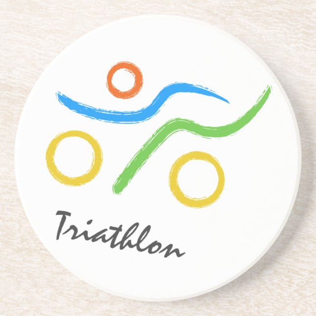 Triathlon logo coaster (Front)