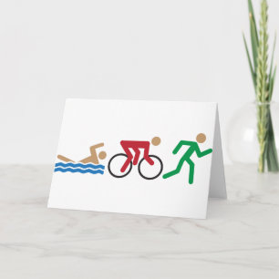 Triathlon logo icons in colour card
