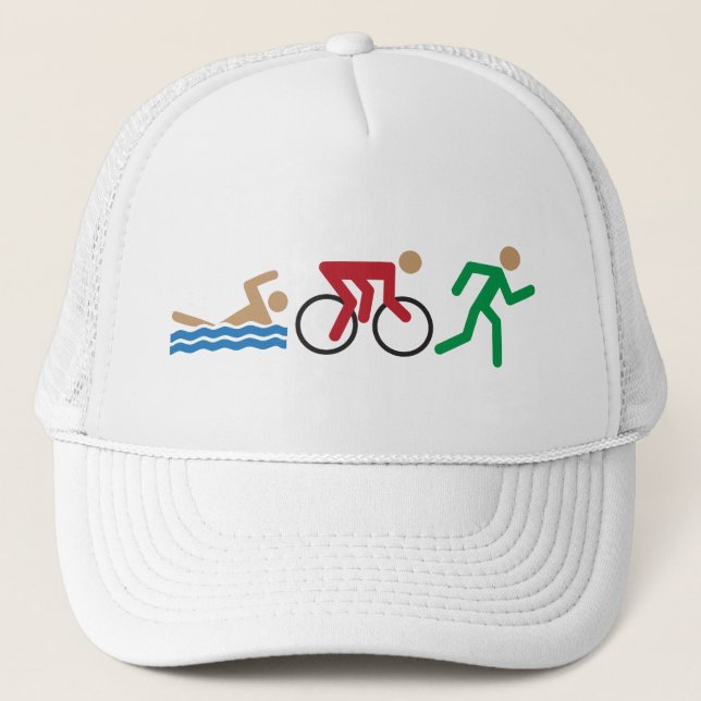Triathlon logo icons in colour trucker hat (Front)
