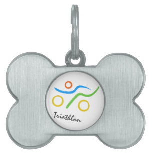 Triathlon logo pet tag