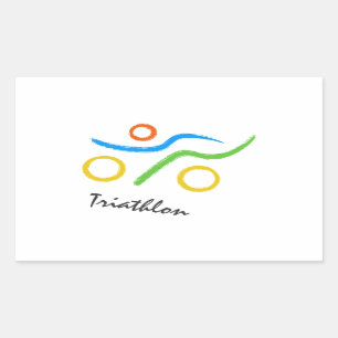 Triathlon logo rectangular sticker