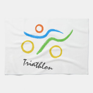 Triathlon logo tea towel