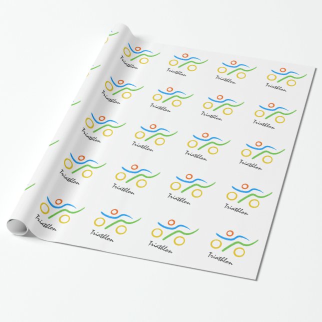 Triathlon logo wrapping paper (Unrolled)