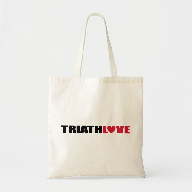 Triathlon Love for swimmers, Cyclers and Runners Tote Bag (Front)
