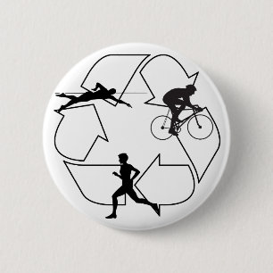 Triathlon Man 6 Cm Round Badge