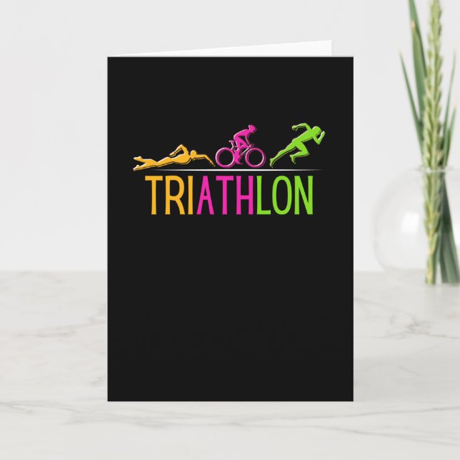 Triathlon Marathon Sport Swim Bike Run Card (Front)
