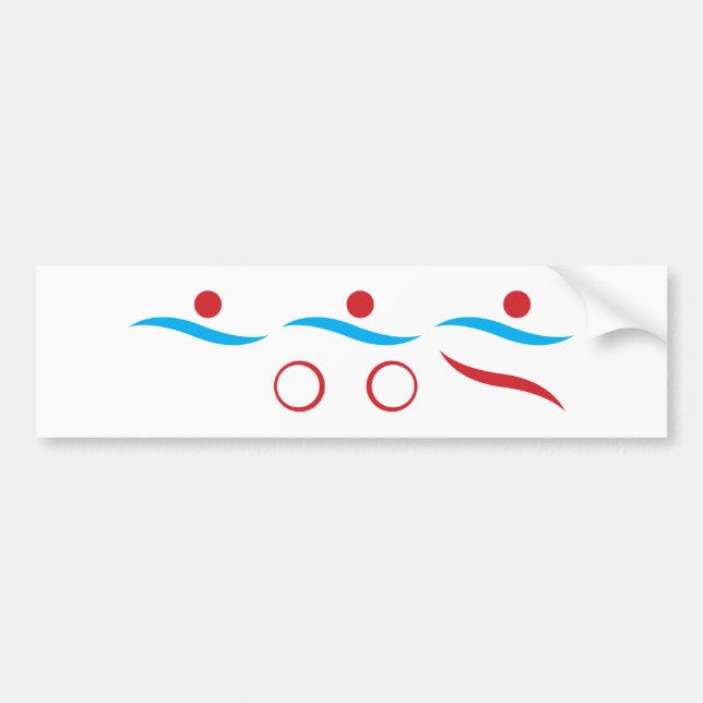 Triathlon modern cool logo bumper sticker (Front)