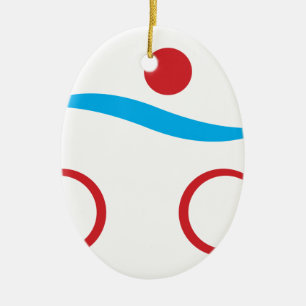 Triathlon modern cool logo ceramic tree decoration