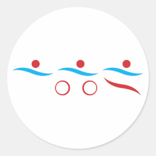 Triathlon modern cool logo classic round sticker
