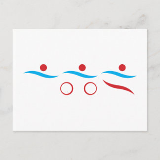 Triathlon modern cool logo postcard