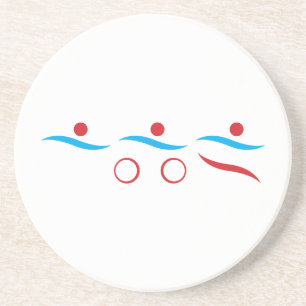 Triathlon modern cool logo sandstone coaster