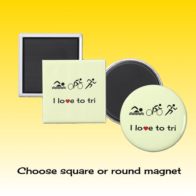 Triathlon motivating pictogram caption magnet (Creator Uploaded)