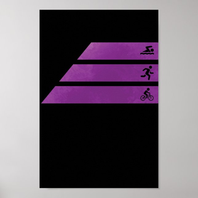 Triathlon schwimmen laufen Rad fahren Poster (Front)